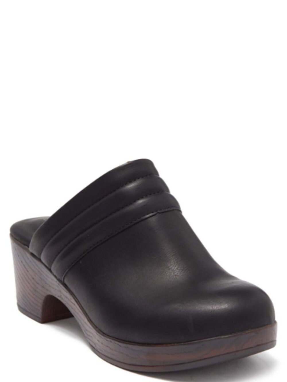 BOC Women's Black Josie Leather Block Heel Slip-On Clog Mules Size 10M